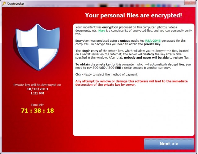 Cryptolocker Screenshot